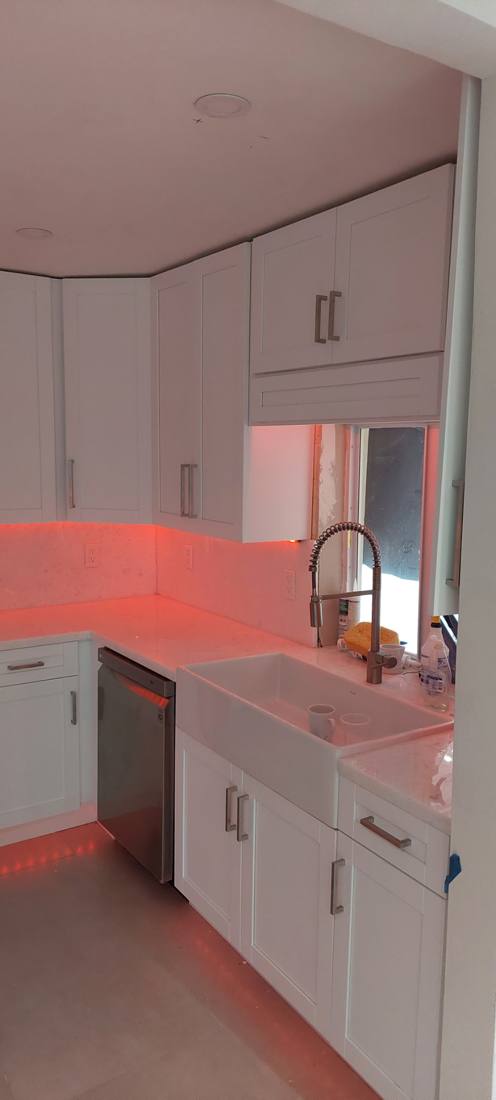 Farmhouse sink and new cabinets